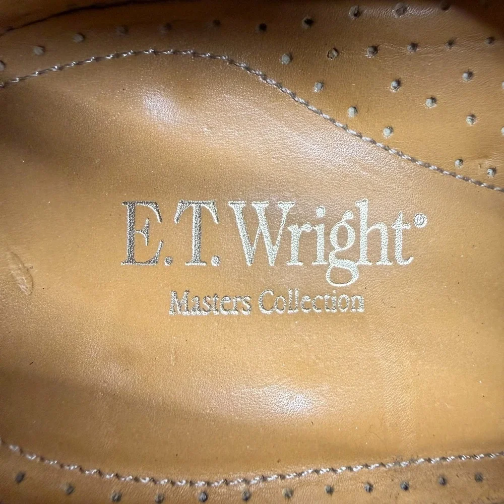 ET Wright Masters Collection Woven Oxford Mens 8.5 EE Black Leather Perf Modern